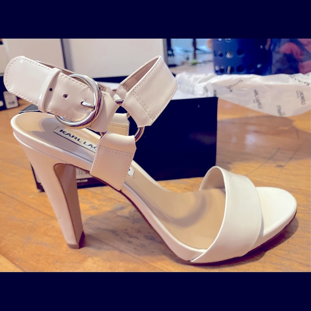 White Patent Leather Sandals like new - worn once